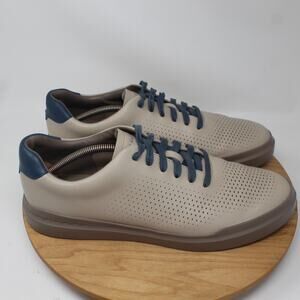Cole Haan Shoes Mens 13 Grandpro Rally Laser Cut Tan Blue Leather Casual Sneaker